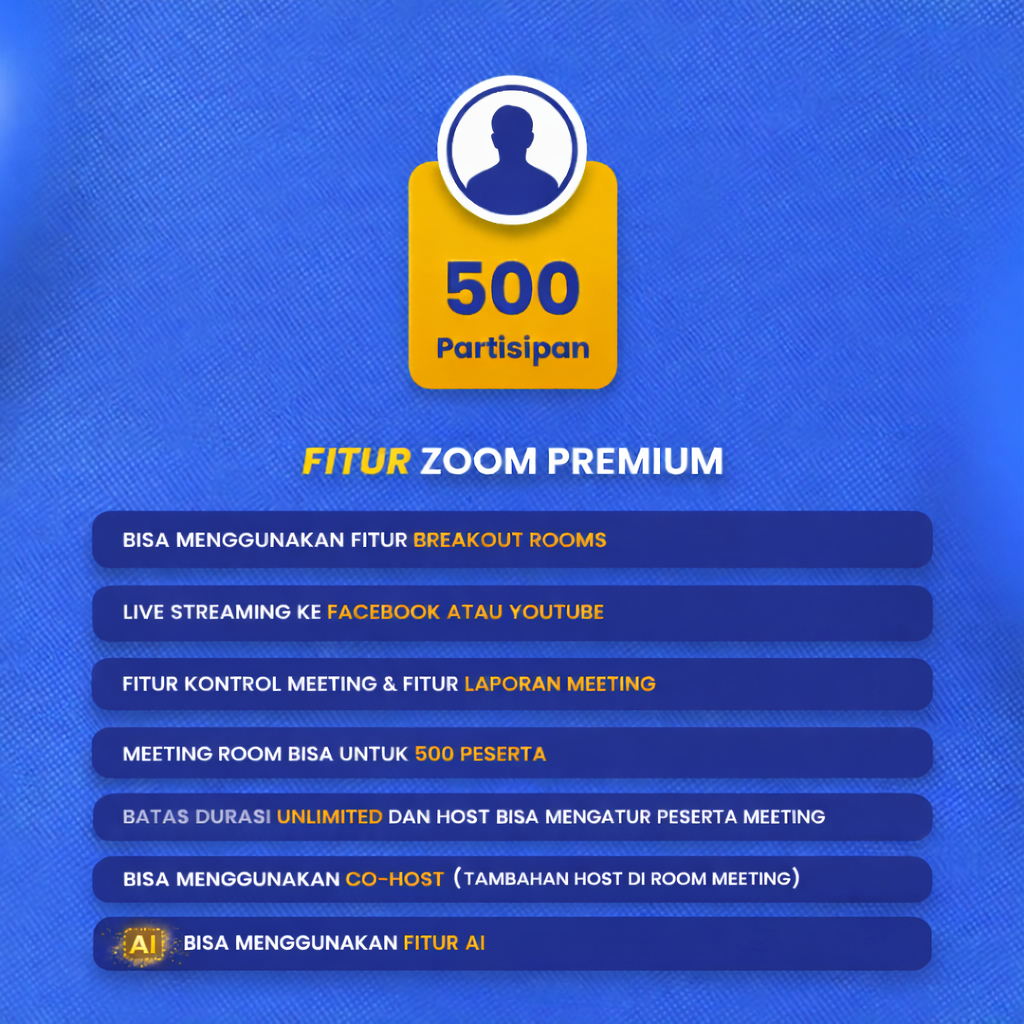 ZOOM MEETING PRO 1 DENGAN FITUR AI TERCANGGIH