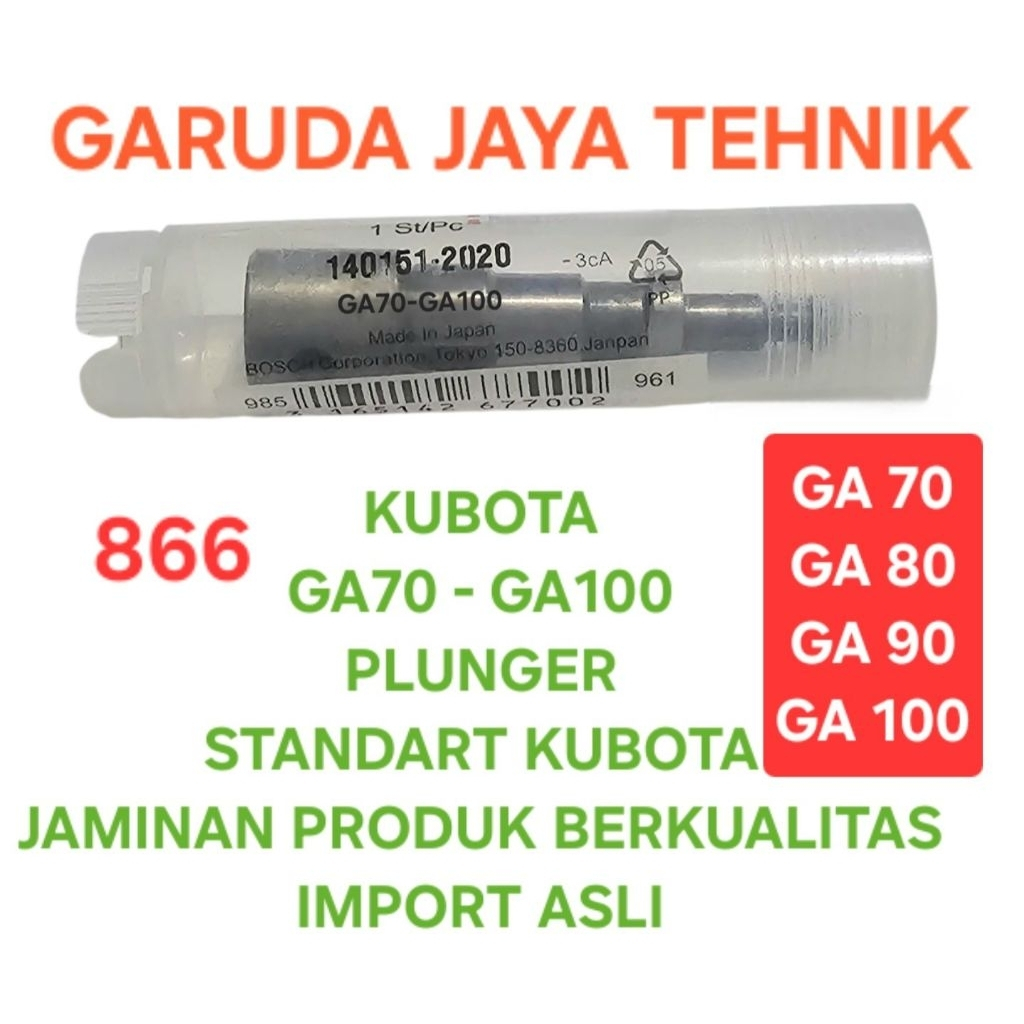 Plunger kubota GA70 GA80 GA90 GA100 jaminan produk berkualitas import asli (866)