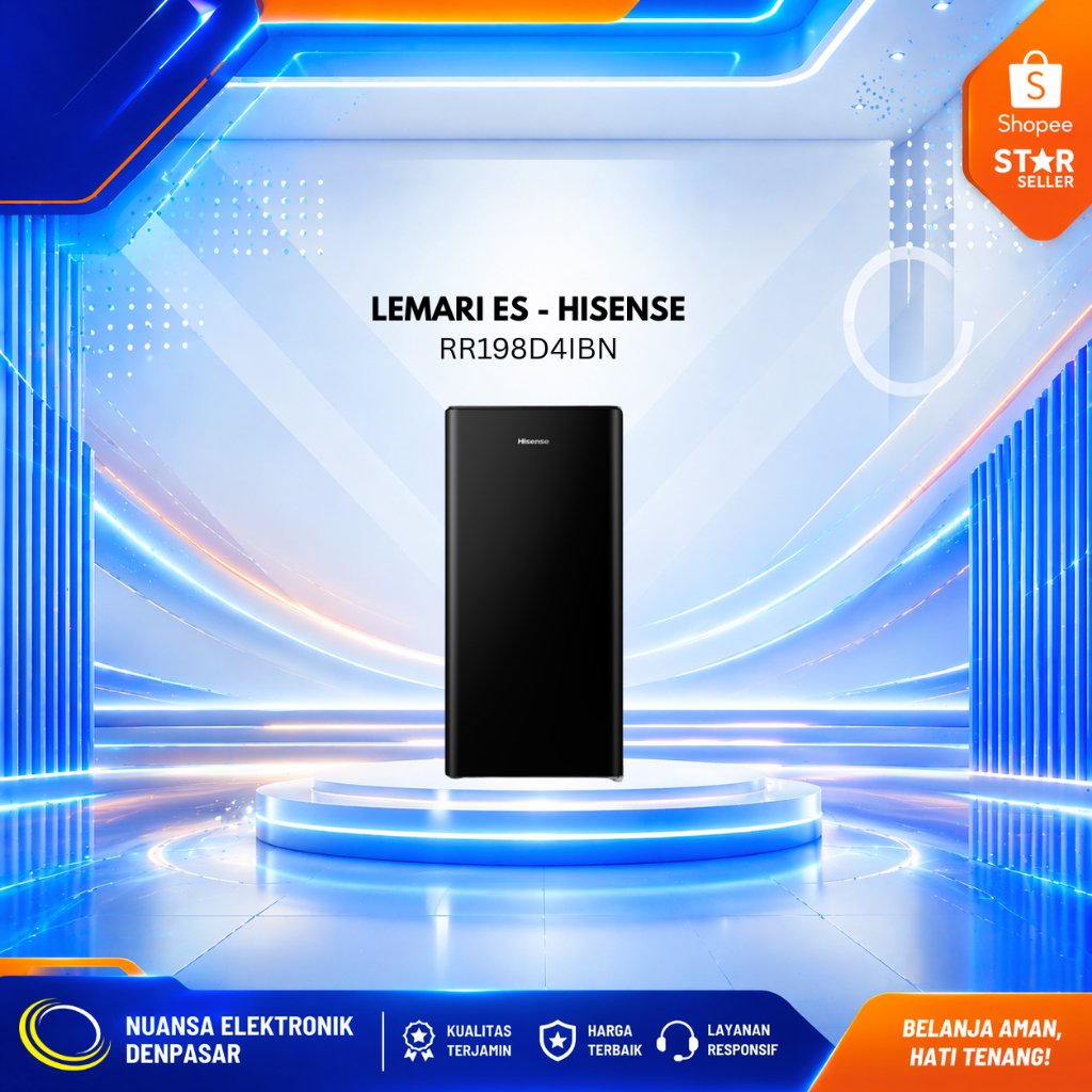 Lemari Es Kulkas 1 Pintu 158L Hisense RR198D4IBN Garansi Resmi - Nuansa Elektronik Denpasar