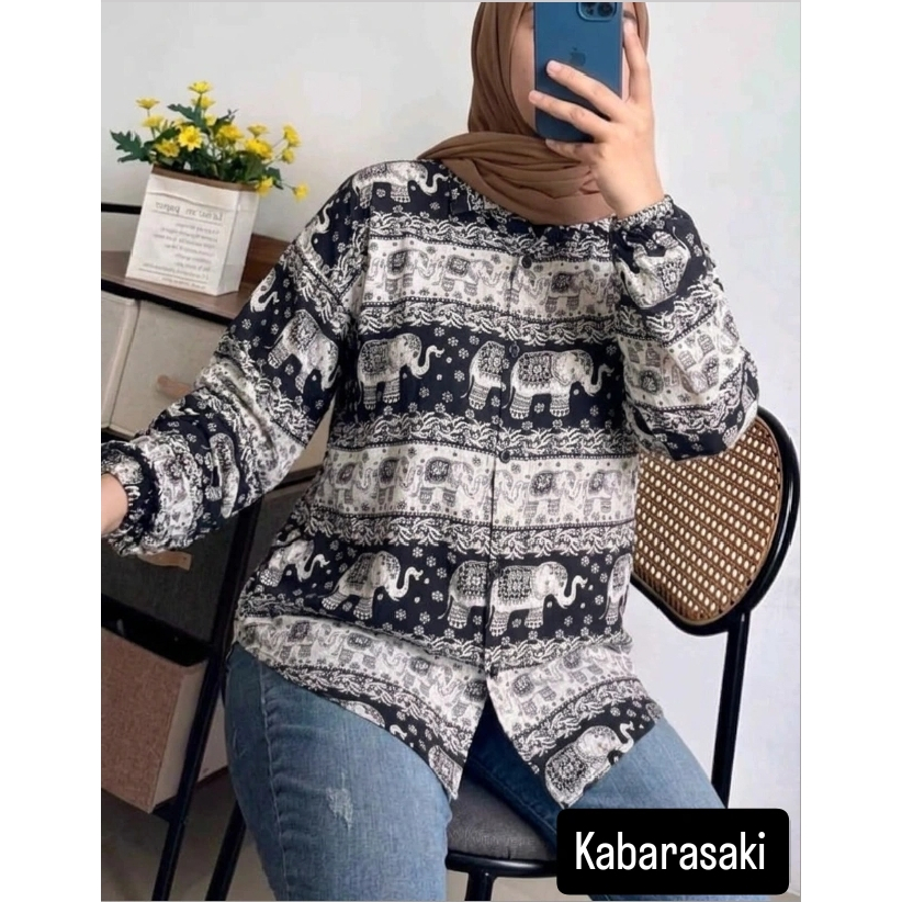 Atasan Gajah Bahan Rayon | Atasan Rayon Motif Gajah