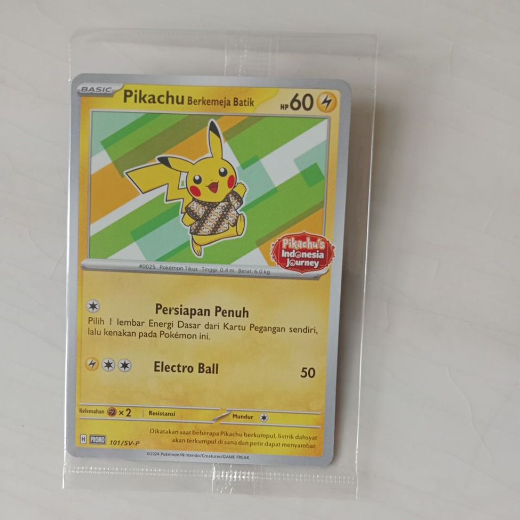 Kartu pikachu batik hijau