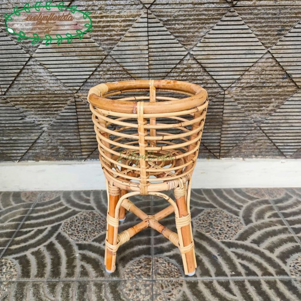 Standing Pot Rotan Anyaman Cover Pot Tanaman Aesthetic Boho Minimalis