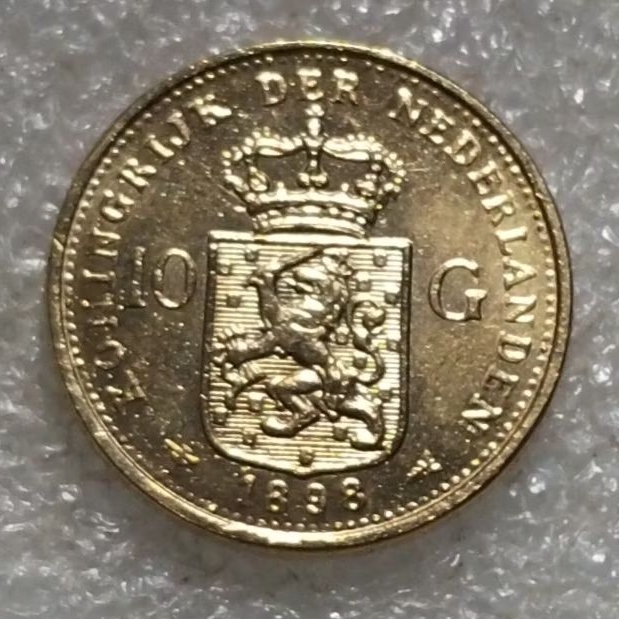 Paket 45 koin Wilhelmina 10G Gulden 1898 +kapsul