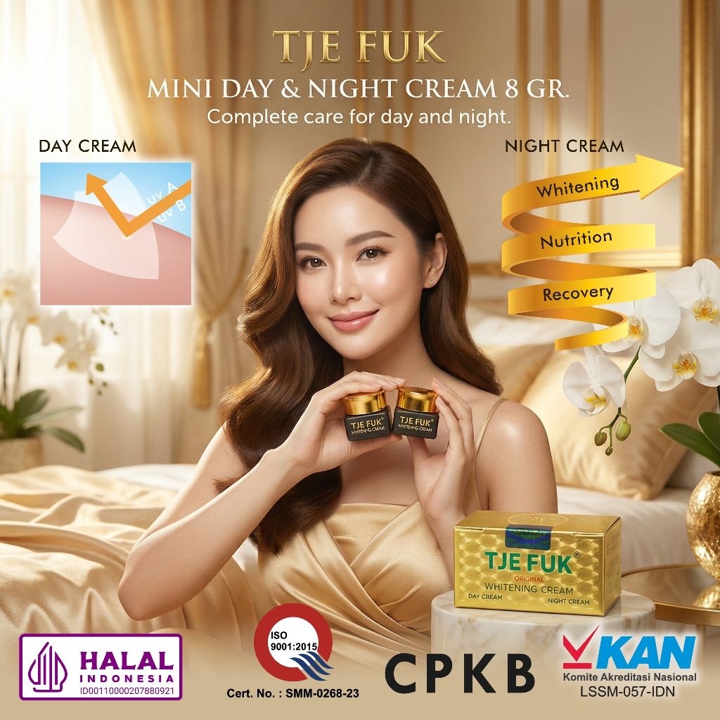 Krim Pemutih Wajah Siang Malam Tje Fuk Original 8gr - Whitening Day Night Cream