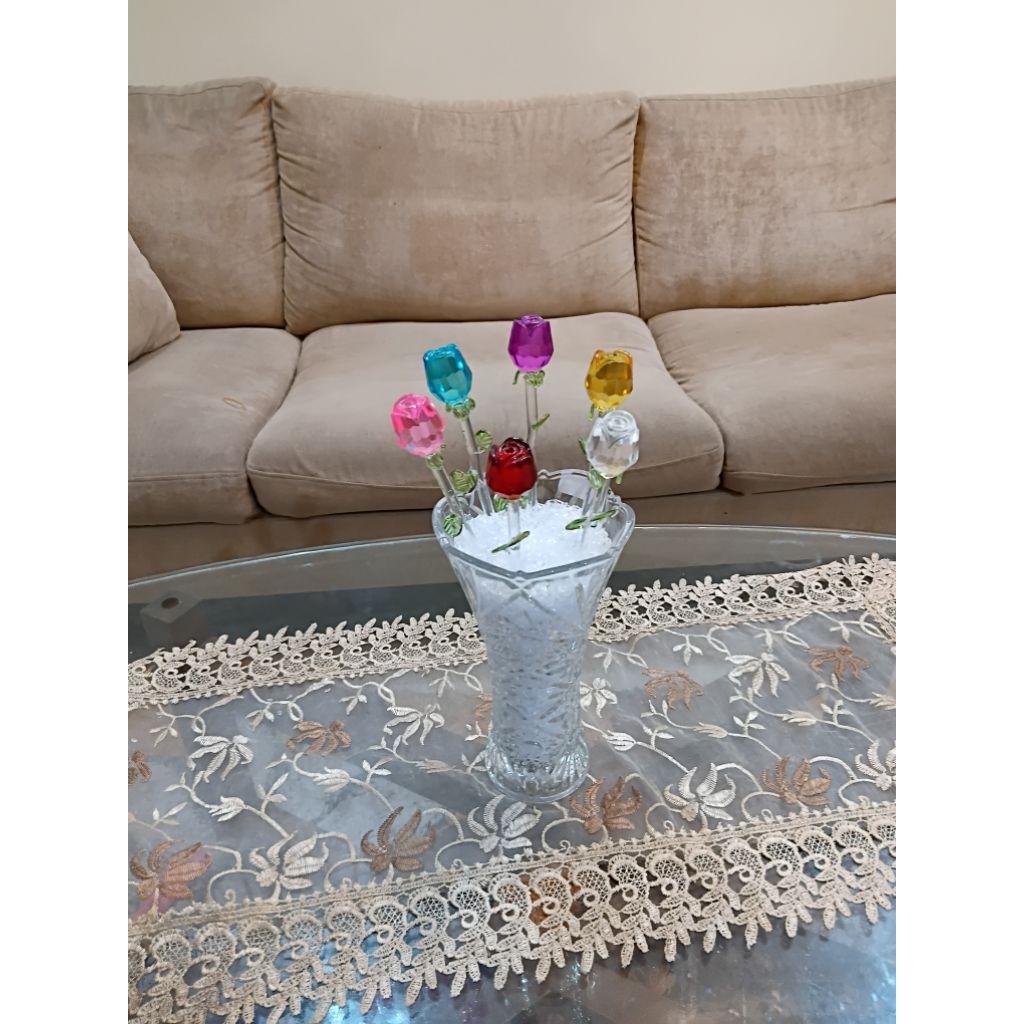 Bunga kristal tulip 1 set
