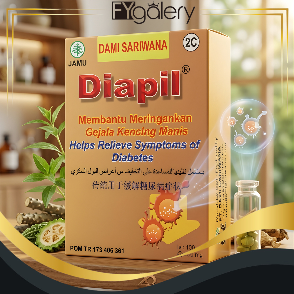 FYgalery Jamu Herbal Diapil isi 100 Pil Meringankan Gejala Kencing Manis / Diabetes Y8134