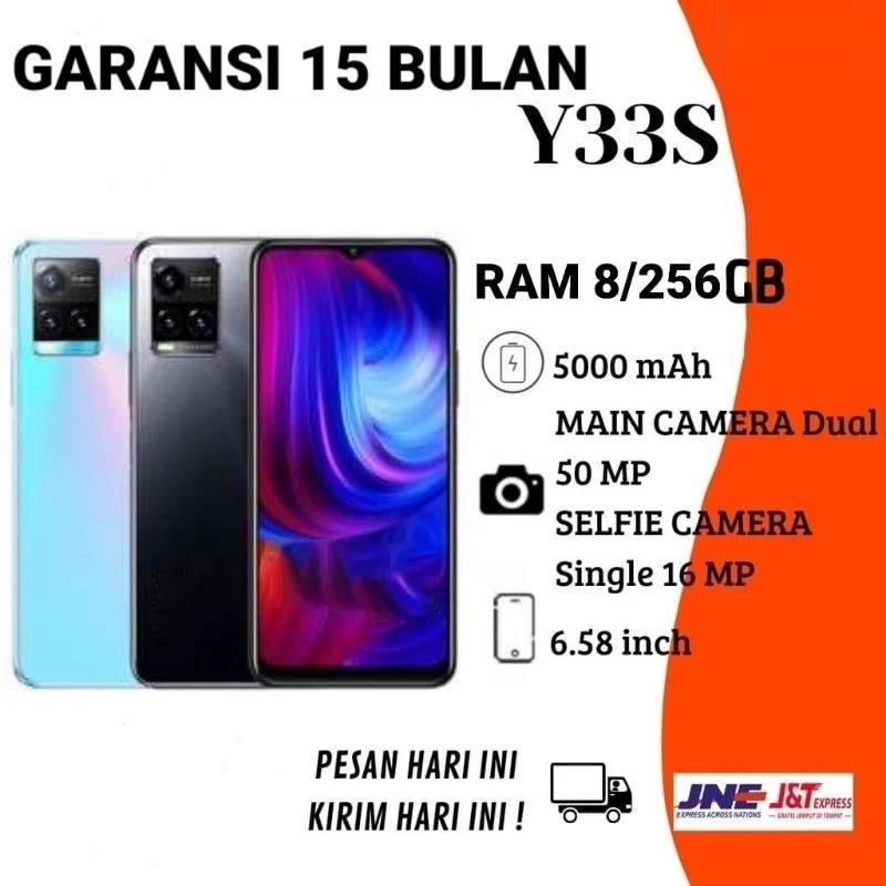 Smartphone Y33S RAM 8/128GB 5000mAh 100% Ori BARU GARANSI RESMI INDONESIA HP MURAH