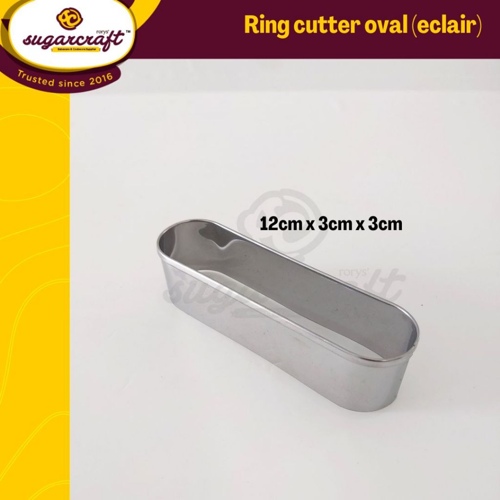 Ring cutter stainless bentuk oval cocok untuk cetak eclair dan aneka roti