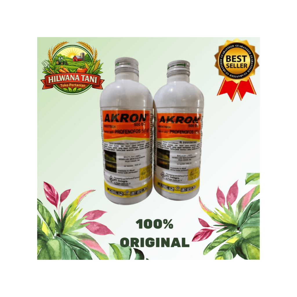 Akron 500 EC - 500 ml (Insektisida) Pembasmi Ulat Grayak Tanaman Cabai,Kedelai,Kentang,Kubis