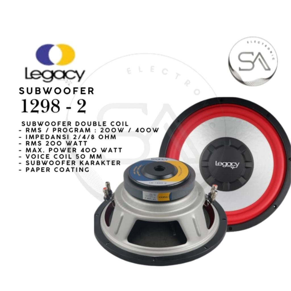 Surya Agung Subwofer Legacy LG 1298-2 Speaker 12 inch double coil