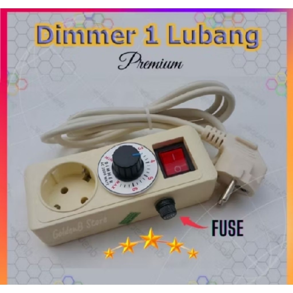 dimmer 1 lubang colokan +fuse