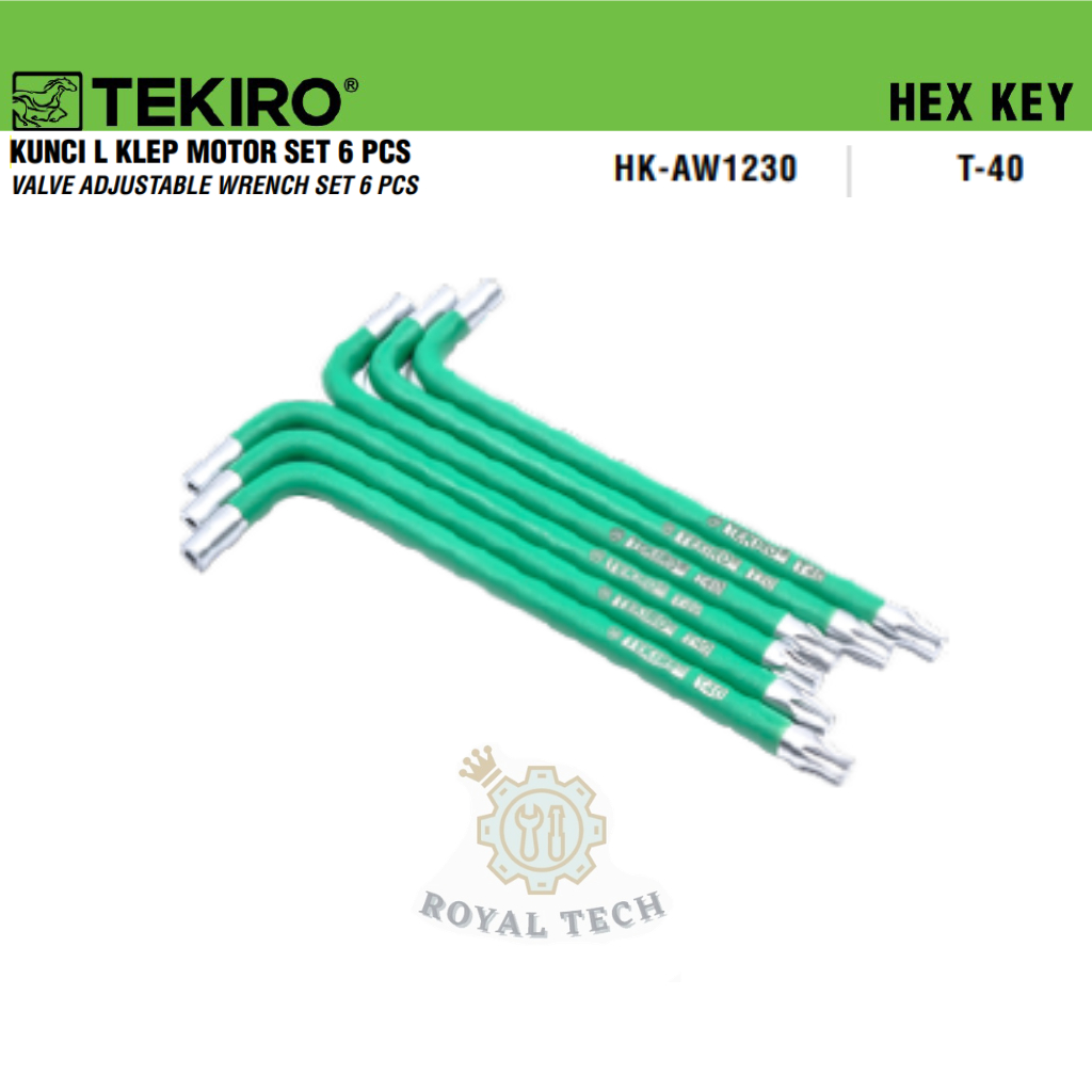 Tekiro Kunci L Klep Motor Tekiro Original Set 6 Pcs Valve Adjusting Tool Kunci Setel Klep Motor