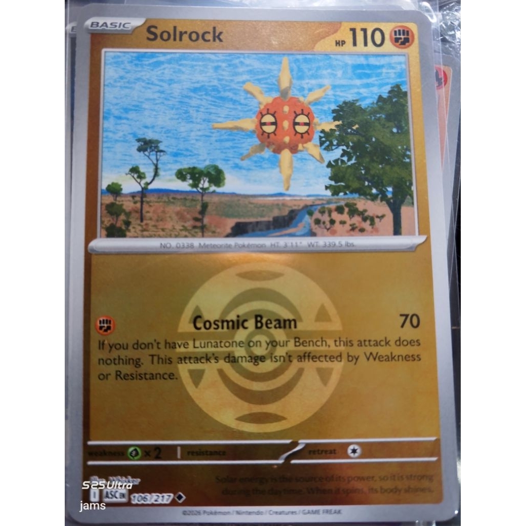 Pokemon Solrock energi holo en