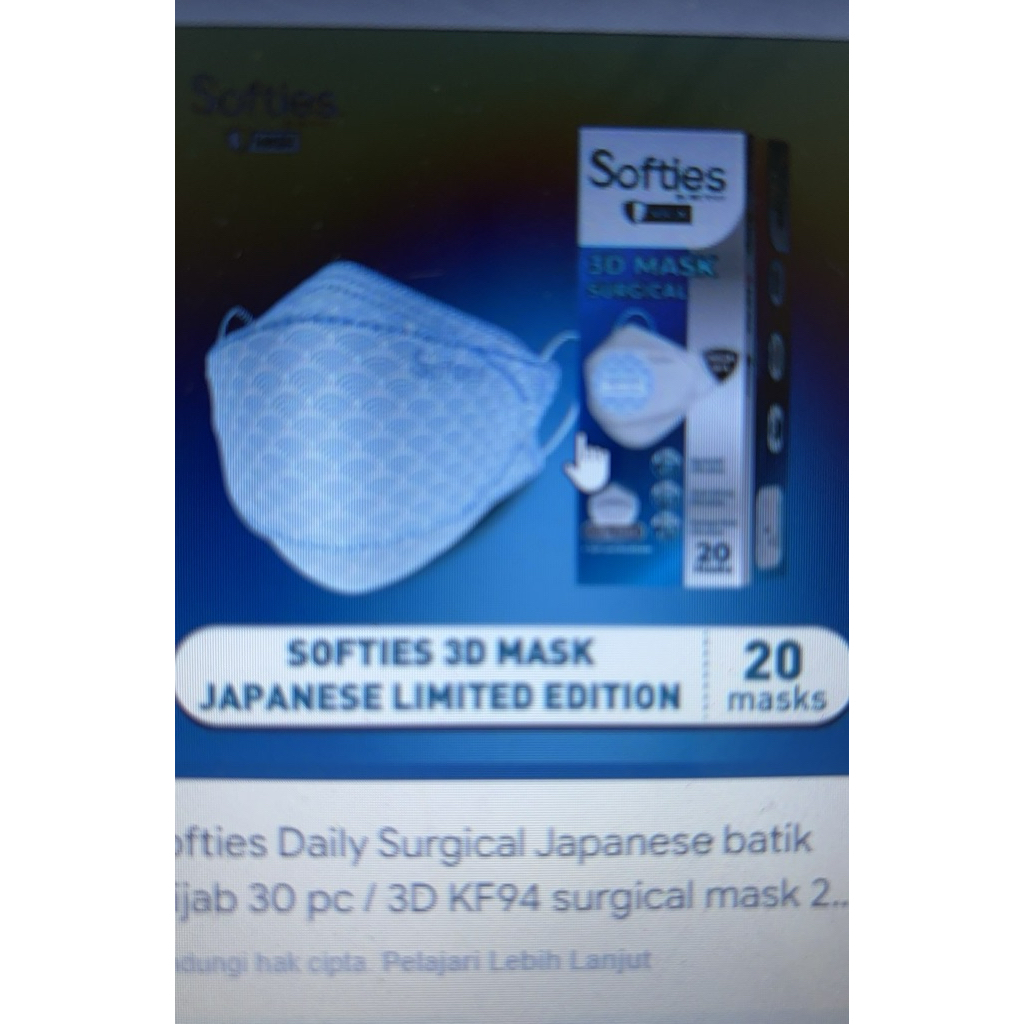 MASKER SOFTIES 3D SURGICAL 4 PLY Batik ISI 20 PCS