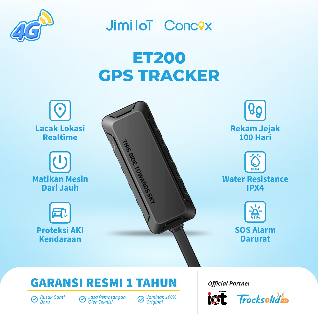 Concox Gps Tracker Wetrack 2 4G ET200 Mobil Motor