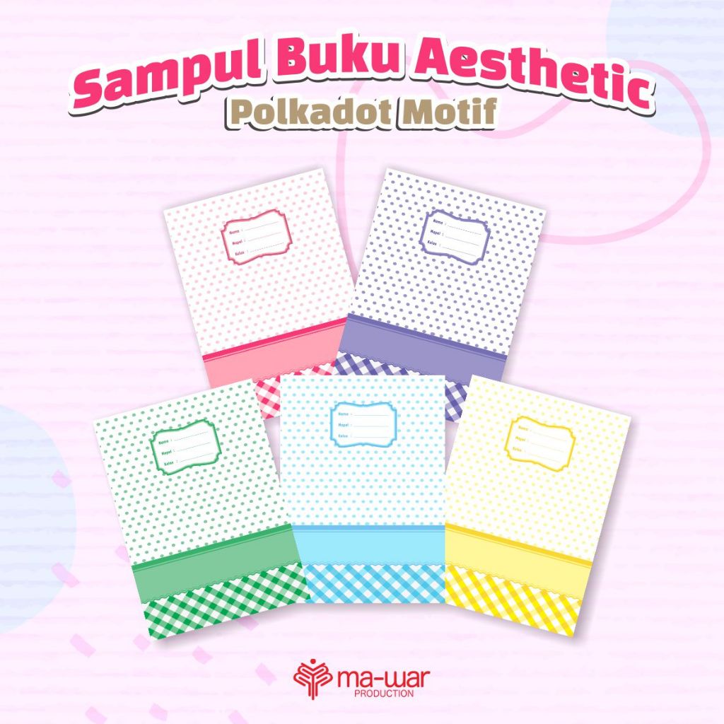 Sampul Buku Polkadot /Cover Aesthetic / Buku Tulis / Kiky / Sidu / BigBoss