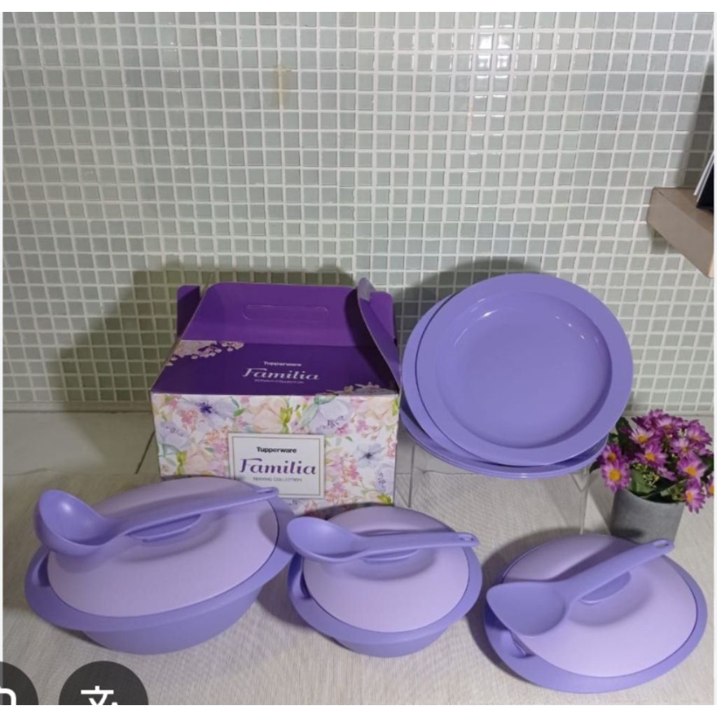 Tupperware familia serving collection (ada minus di tutup) with gift box