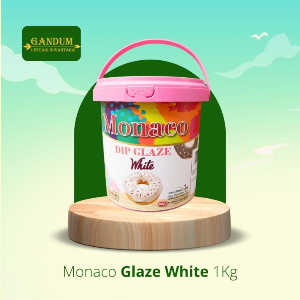 [1 KG] Monaco Dip Glaze WHITE - Selai Toping Donat & Dessert Premium