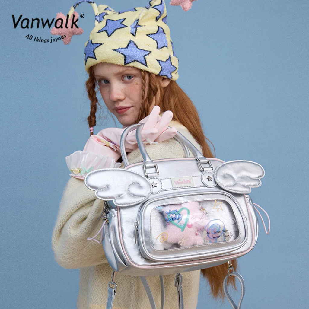 Vanwalk Tas wanita Ransel Lucky Star (Silver dan Putih) ni i