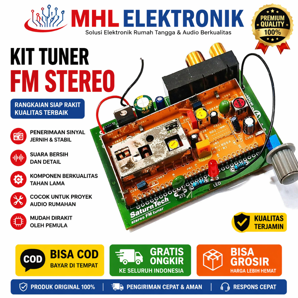 Kit SaturnTech Stereo FM Tuner Tuner Fm Inside RF-038