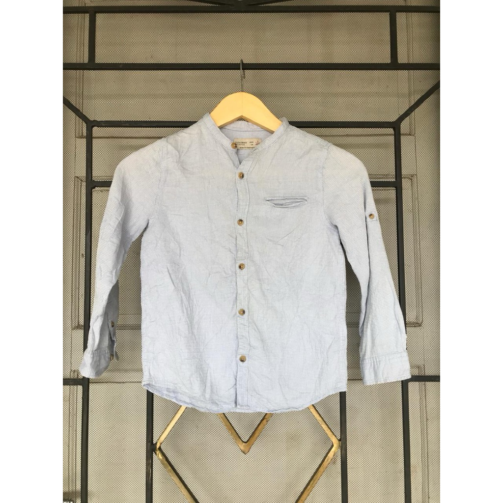 Kemeja Anak Zara Boys Warna Biru Muda