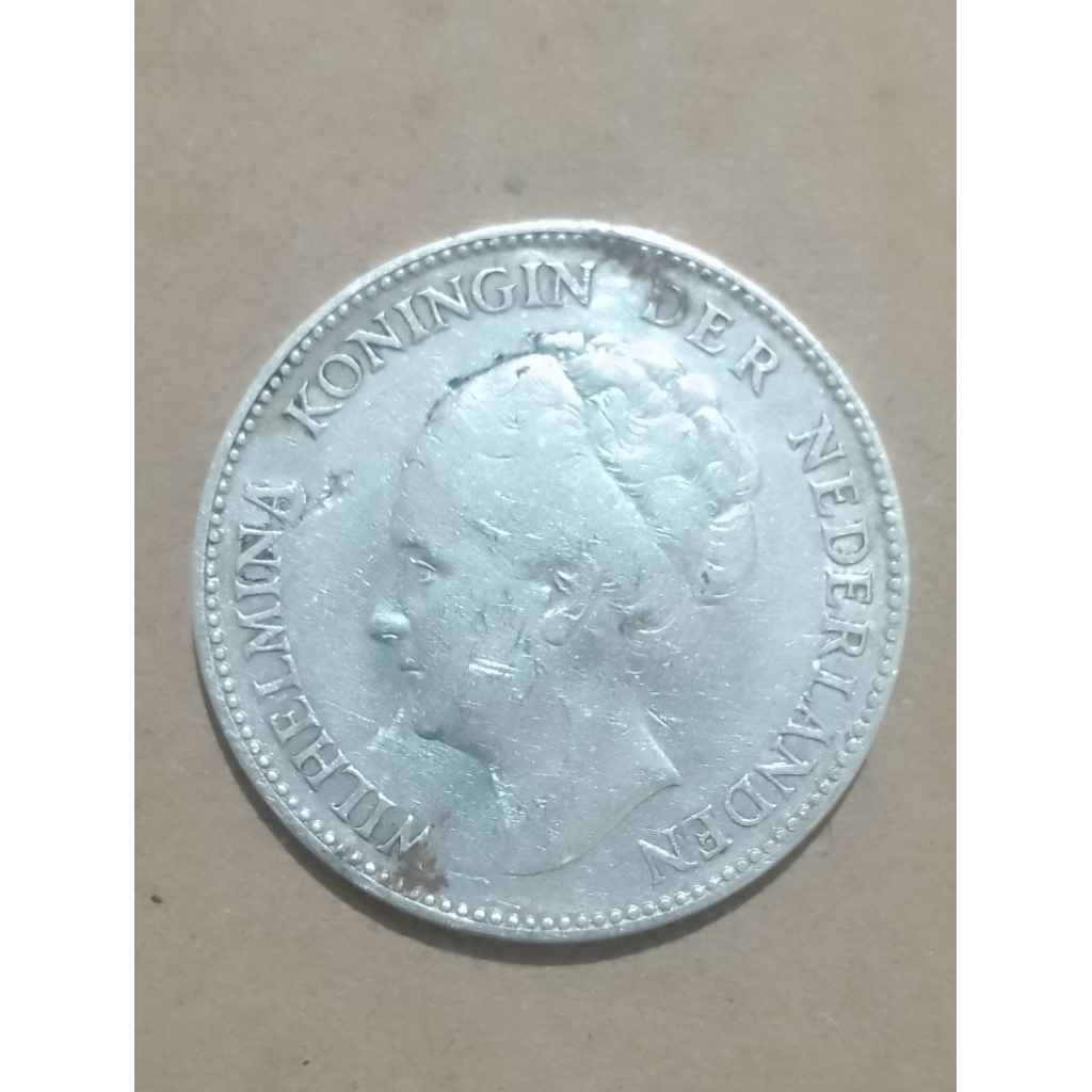 Koin perak silver Wilhelmina 1 gulden 1930