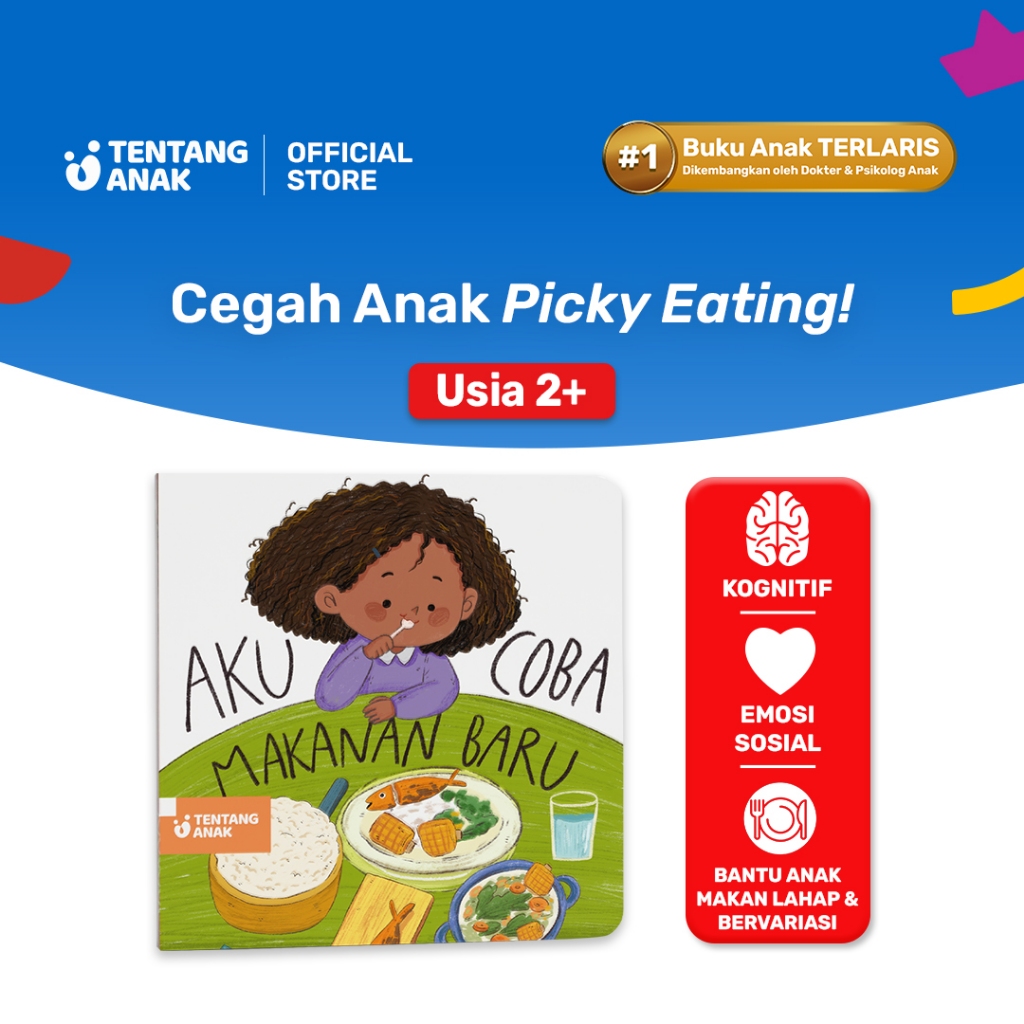 Tentang Anak - Boardbook Aku Coba Makanan Baru l Buku Cerita Anak Bergambar