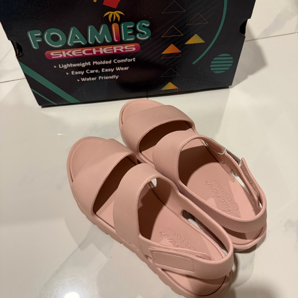 Skechers Foamies Luxe Foam Sandal Wanita Skechers / Sandal Wedges Wanita Skechers Original