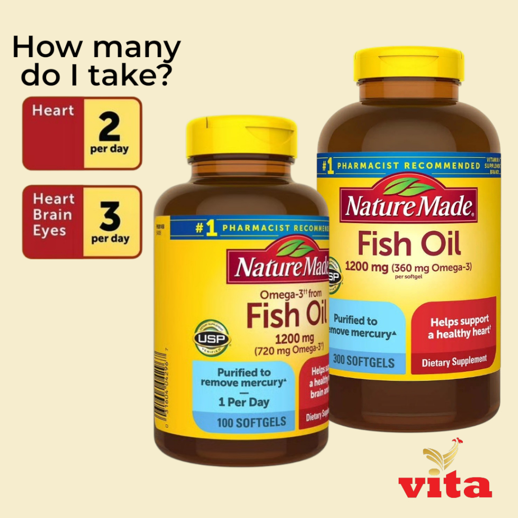 Nature Made Burp Less Fish Oil 1200 mg Omega-3 Fish Oil Softgels