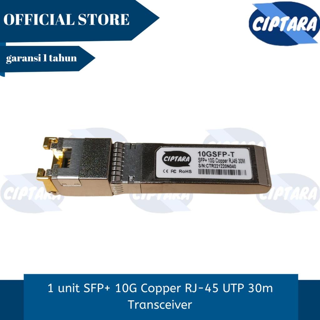 SFP+ 10G Copper RJ-45 UTP 30m Transceiver