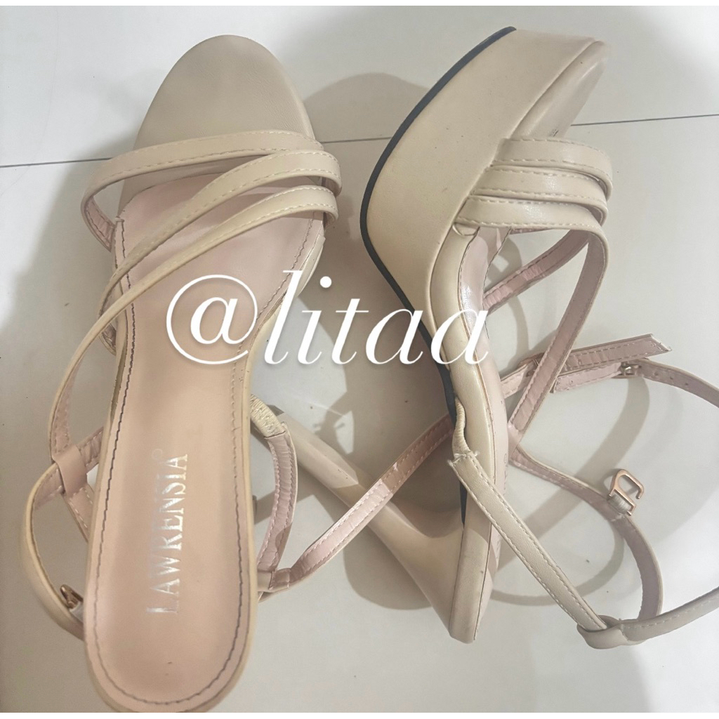 PRELOVED HEELS MODELLING NUDE/CREAM/PUTIH 12CM