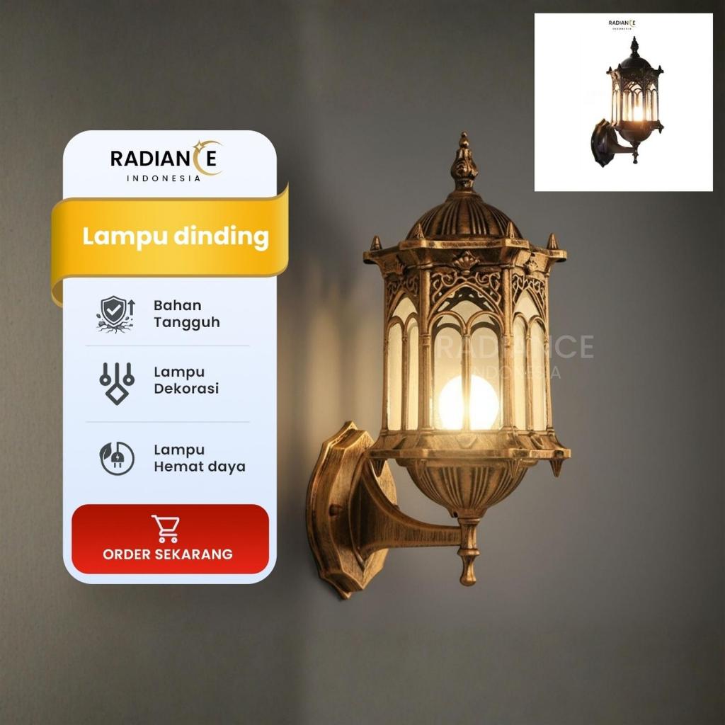 Lampu dinding outdoor taman hias fiting e27 waterproof klasik antik dekorasi teras