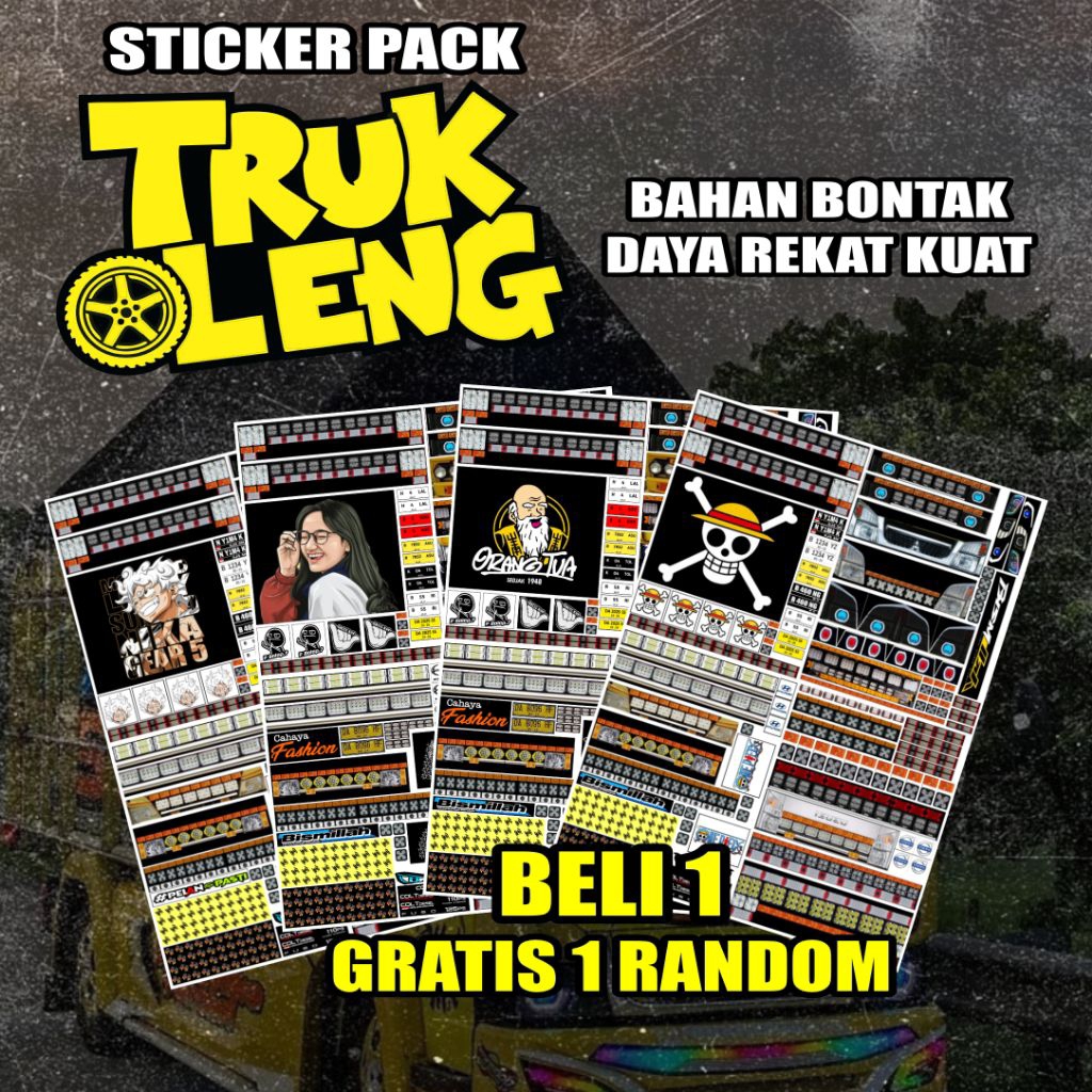 [ Beli 1 Gratis 1 ] Stiker Truk Oleng Truk Mainan Harga Murah BONTAK