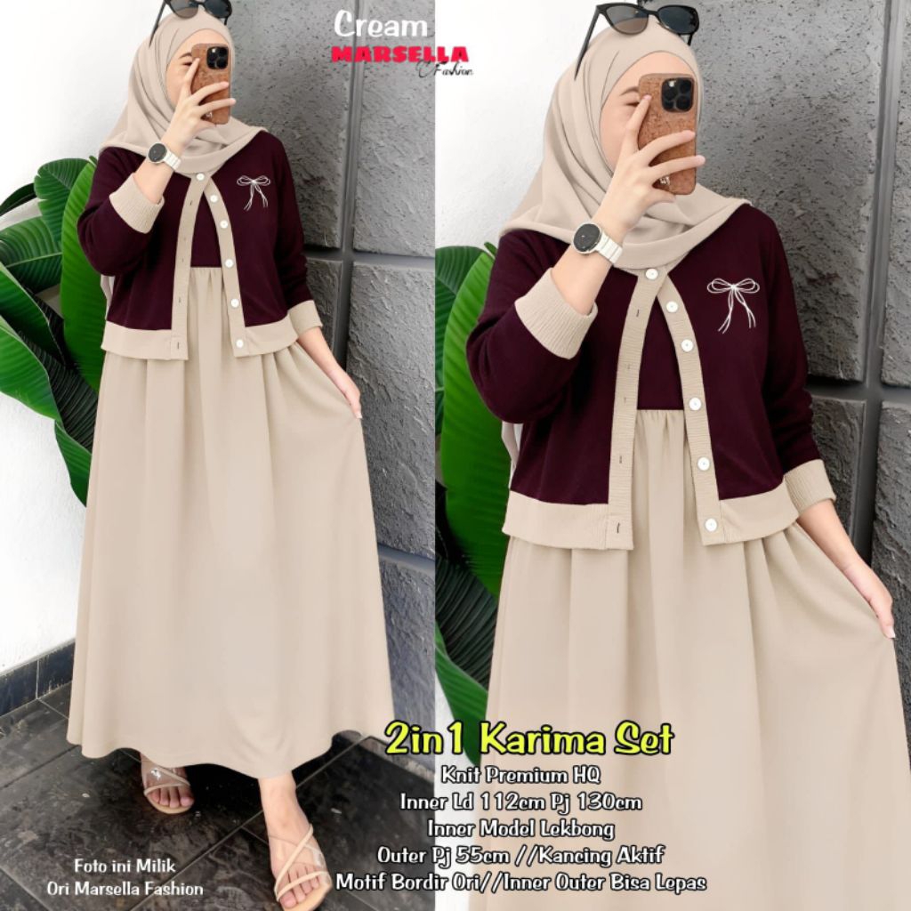 KARIMA SET MARSELLA • SET GAMIS ROMPI POLOS