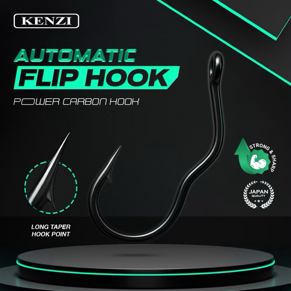 kail pancing automatic flip kenzi lubang carbon