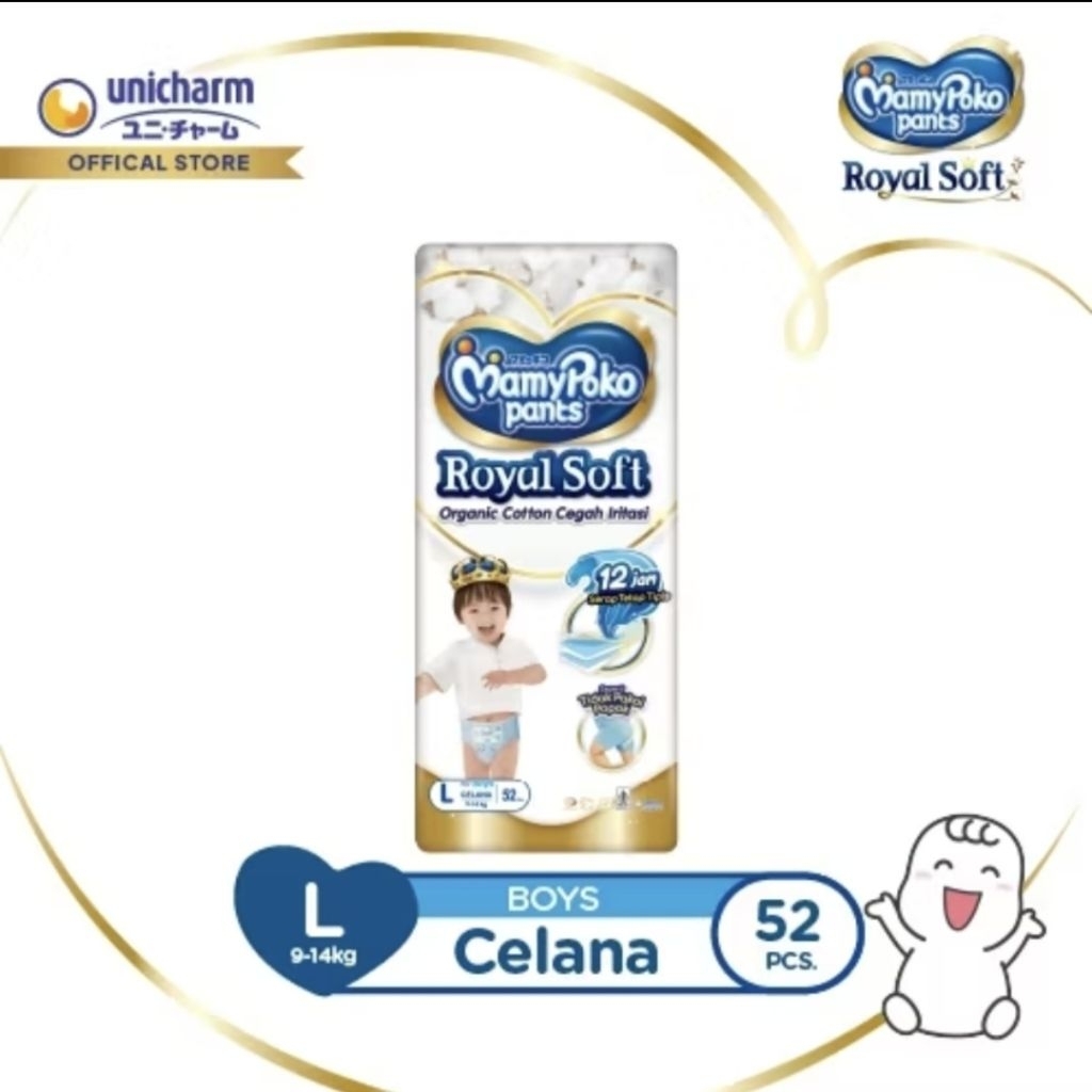 Mamypoko ROYAL SOFT Boys - celana isi 52 L