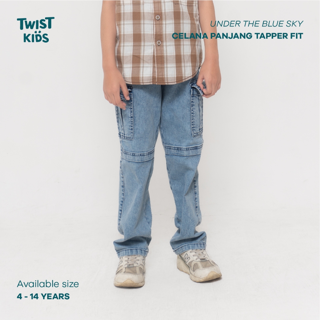 Twist Kids - Louis C Under The Blue Sky Celana Cargo Jeans Denim Anak Laki Laki 4-14 Tahun