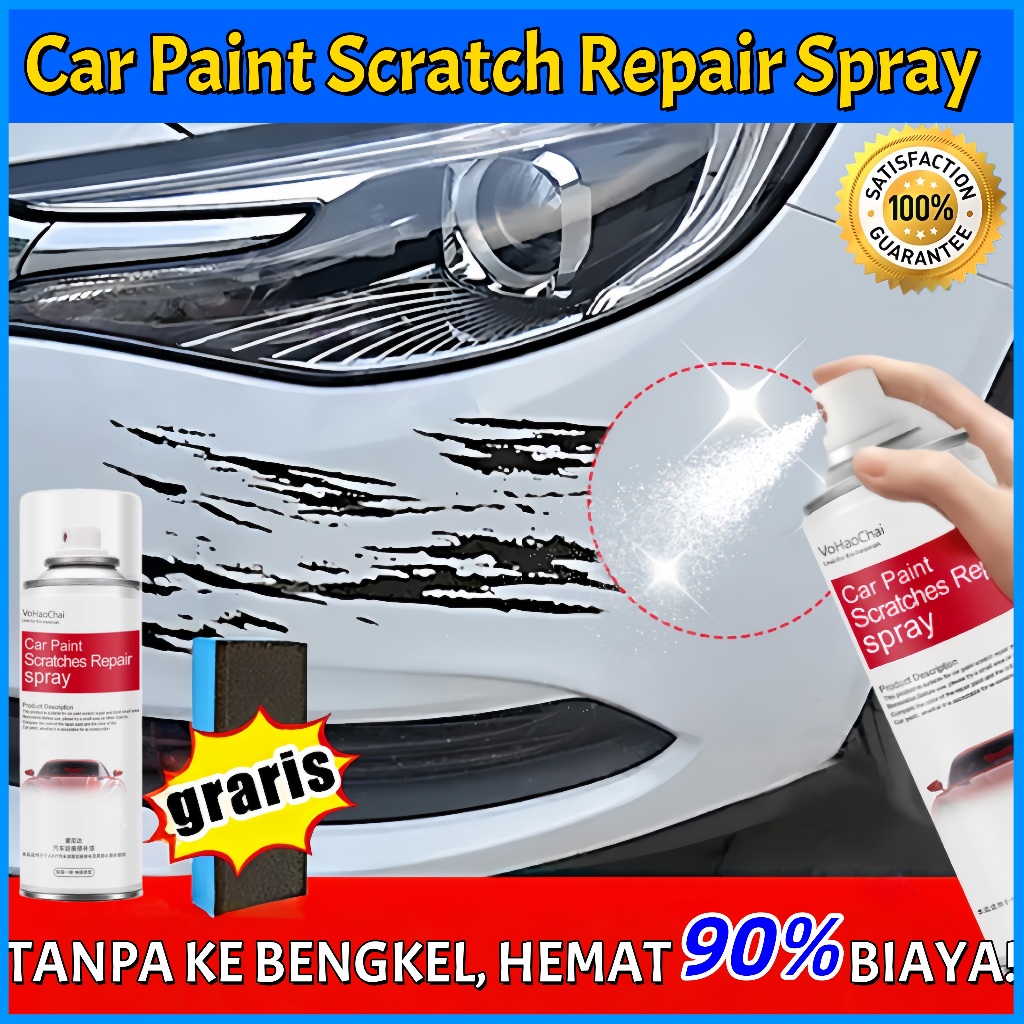Cat semprot body motor mobil putih/hitam Semprot penghilang baret body motor dapat digunakan untuk b