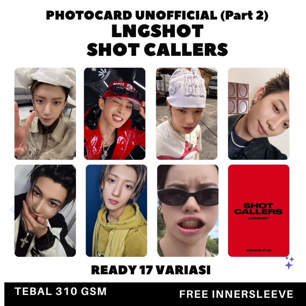 Photocard LNGSHOT shot callers LNGSHOT Photocard Unofficial Premium Photocard louis ryul ohyul wooji