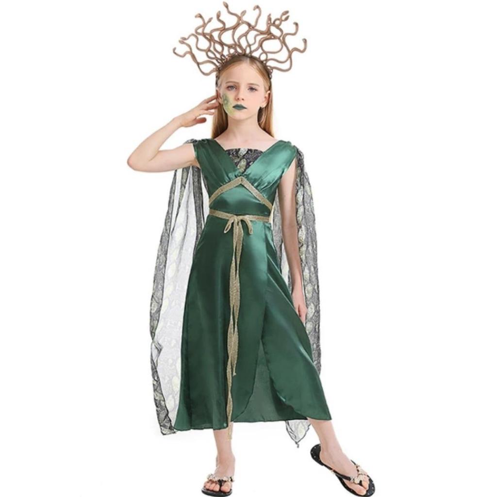 Medusa Greek Goddess Costume Halloween Costume Kostum Anak Dewi Yunani