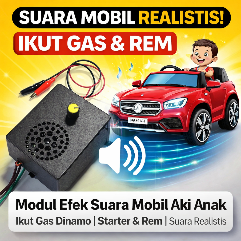 Upgrade Suara Mobil Aki Anak | Modul Suara Ikut Gas Dinamo | Starter & Rem | Realistis