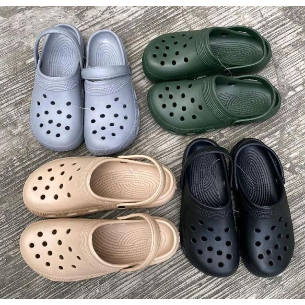 Sendal karet pria bustong anti air Sepatu sandal pria karet anti air Sendal slip on karet cros