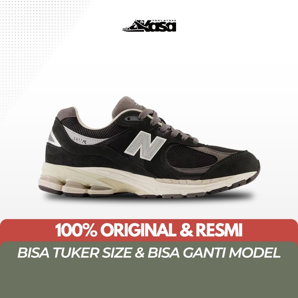 Sepatu Sneakers Pria NB M2002RNC 2002R Premium Vintage Black