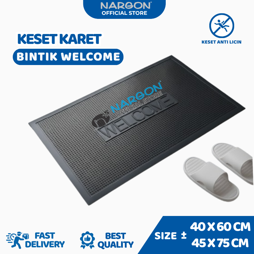 Keset Kaki Keset Karet Anti Slip Keset Karet Bintik Welcome