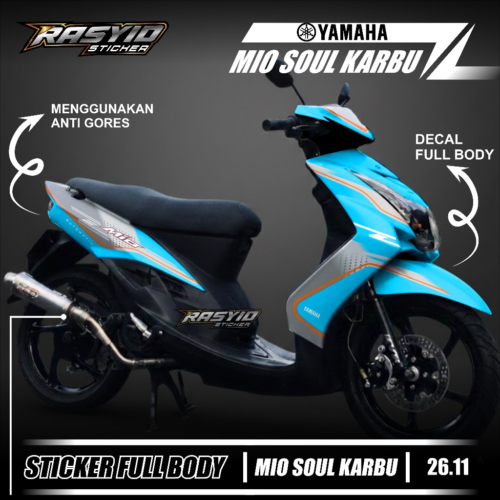 Terbaru Sticker Decal Full Body Motor Yamaha Mio Soul Karbu Tahun 2007 2008 2009 2010 2011 2012 Stic