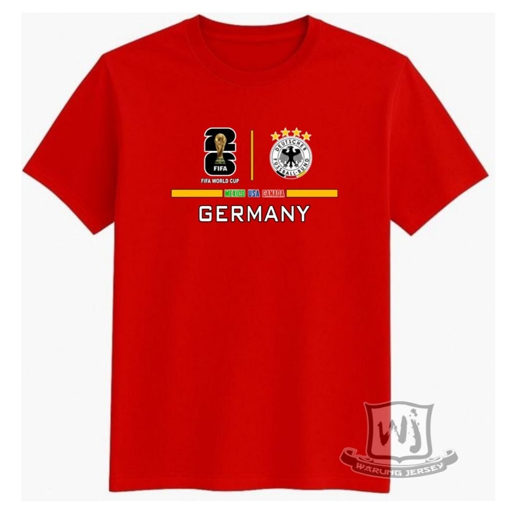 Kaos Distro World Cup 2026 Jerman Piala Dunia Baju Bola Pria Wanita Casual Football