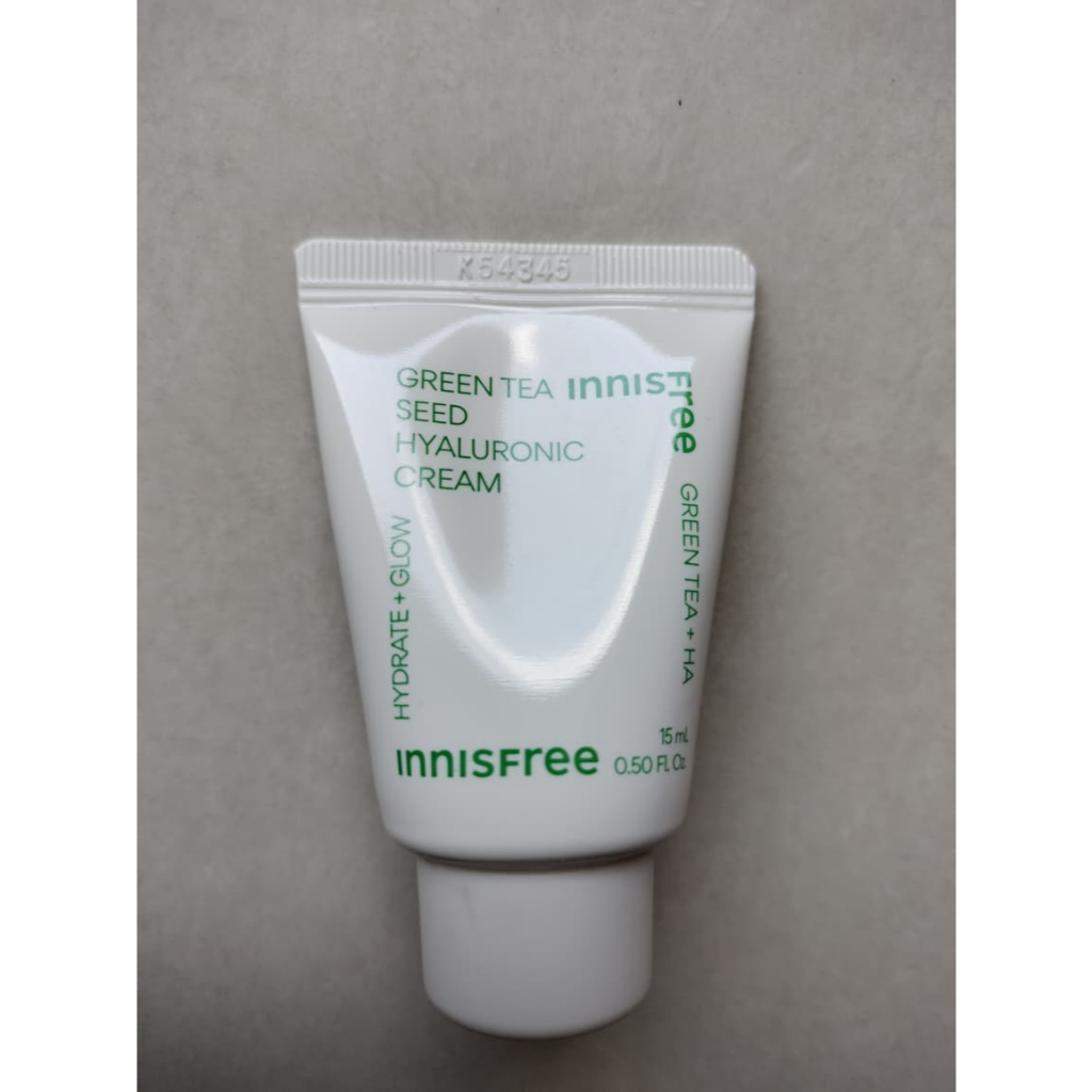 Innisfree Green Tea Seed Hyaluronic Cream 15mL 15 mL Travel Size GreenTea HA Hydrate Glow