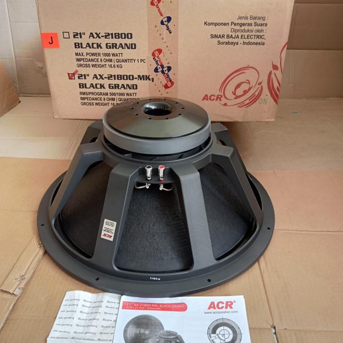 (FREE PETI KAYU) Speaker Subwofer ACR 21 inch 21800 black grand original Sinar Baja Electric