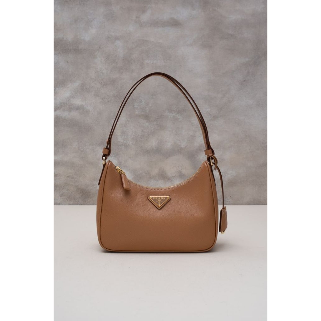 Prada Re-edition Mini Bag Saffiano Leather Natural