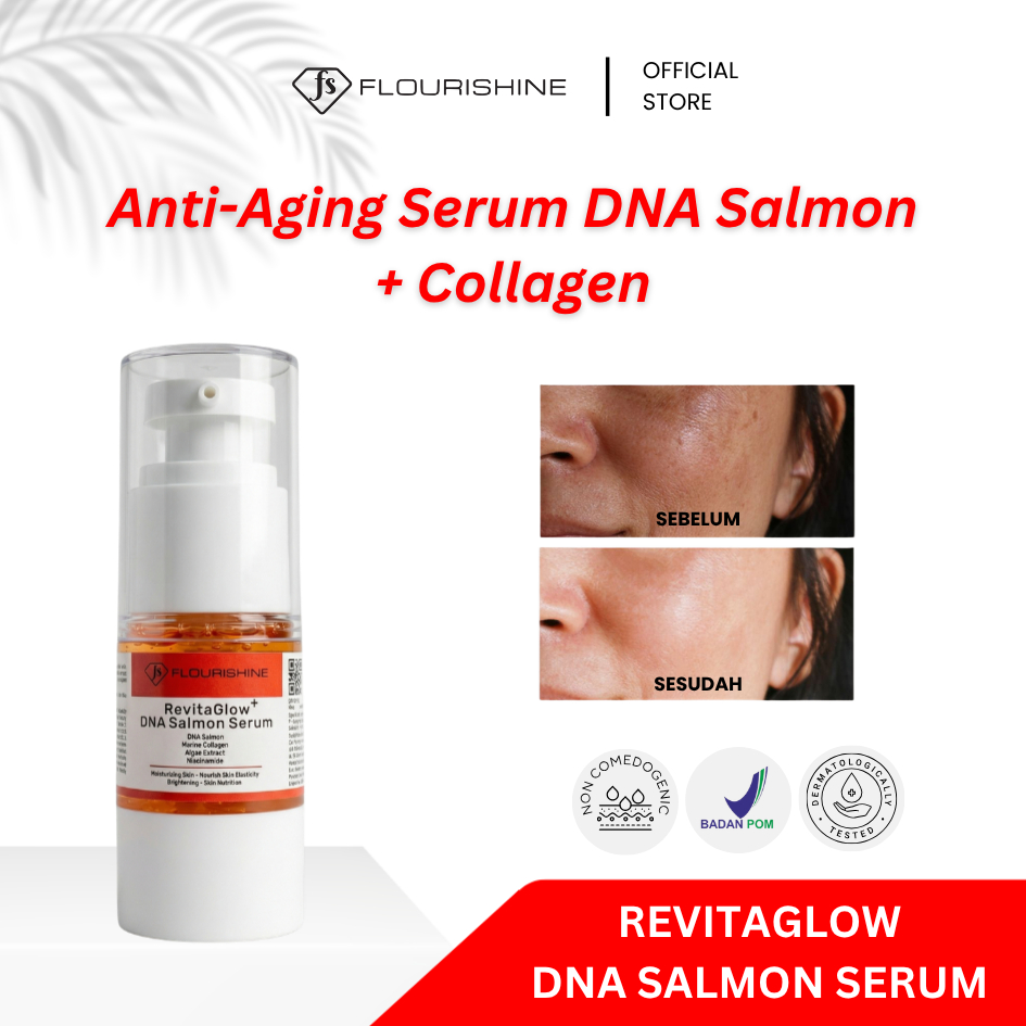 FLOURISHINE RevitaGlow+ Serum DNA Salmon | Collagen Peptide | Anti Aging | Mencerahkan